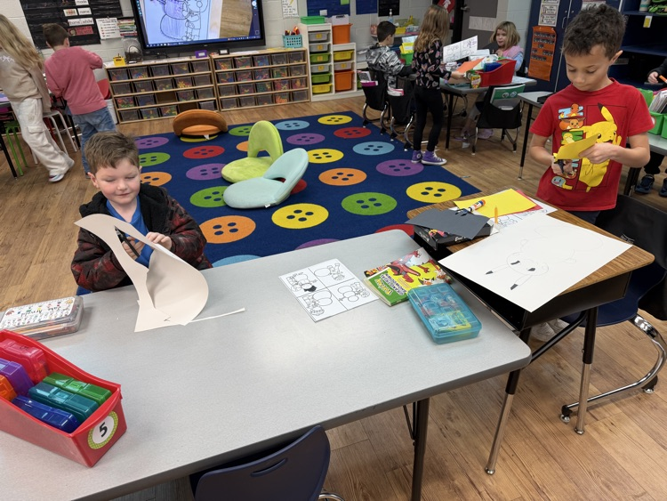 Mrs. Graves friends constructing their snowmen