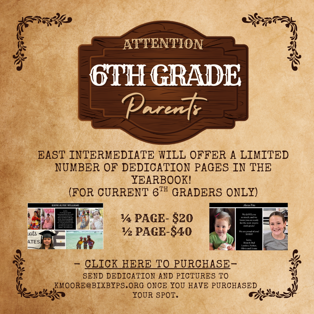 6th Grade Yearbook Information