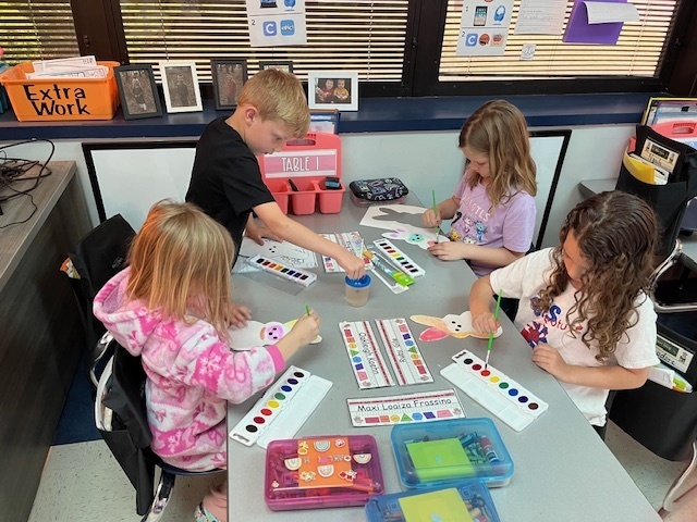 Water coloring peeps in Mrs. Spain's Kinder class