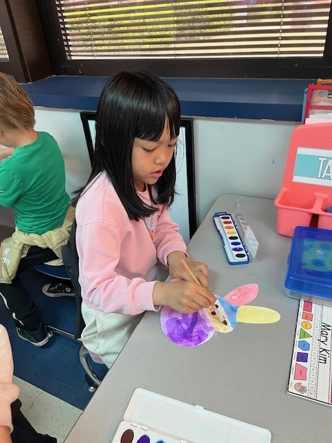 Water coloring peeps in Mrs. Spain's Kinder class