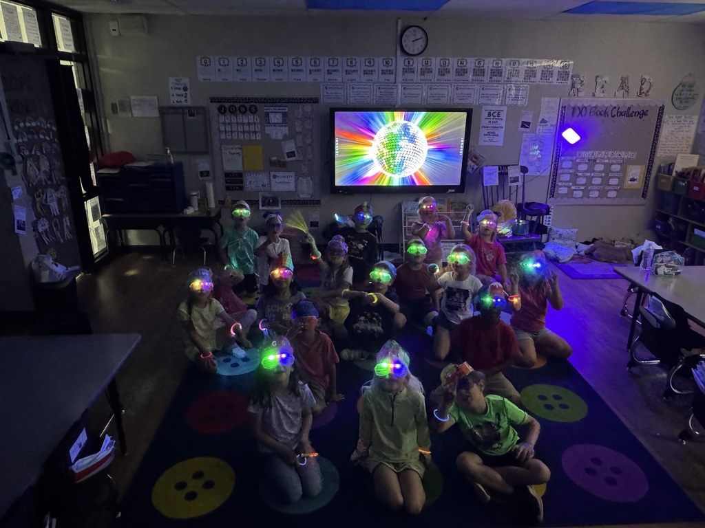 Mrs. Welborn's 1st graders having glow day