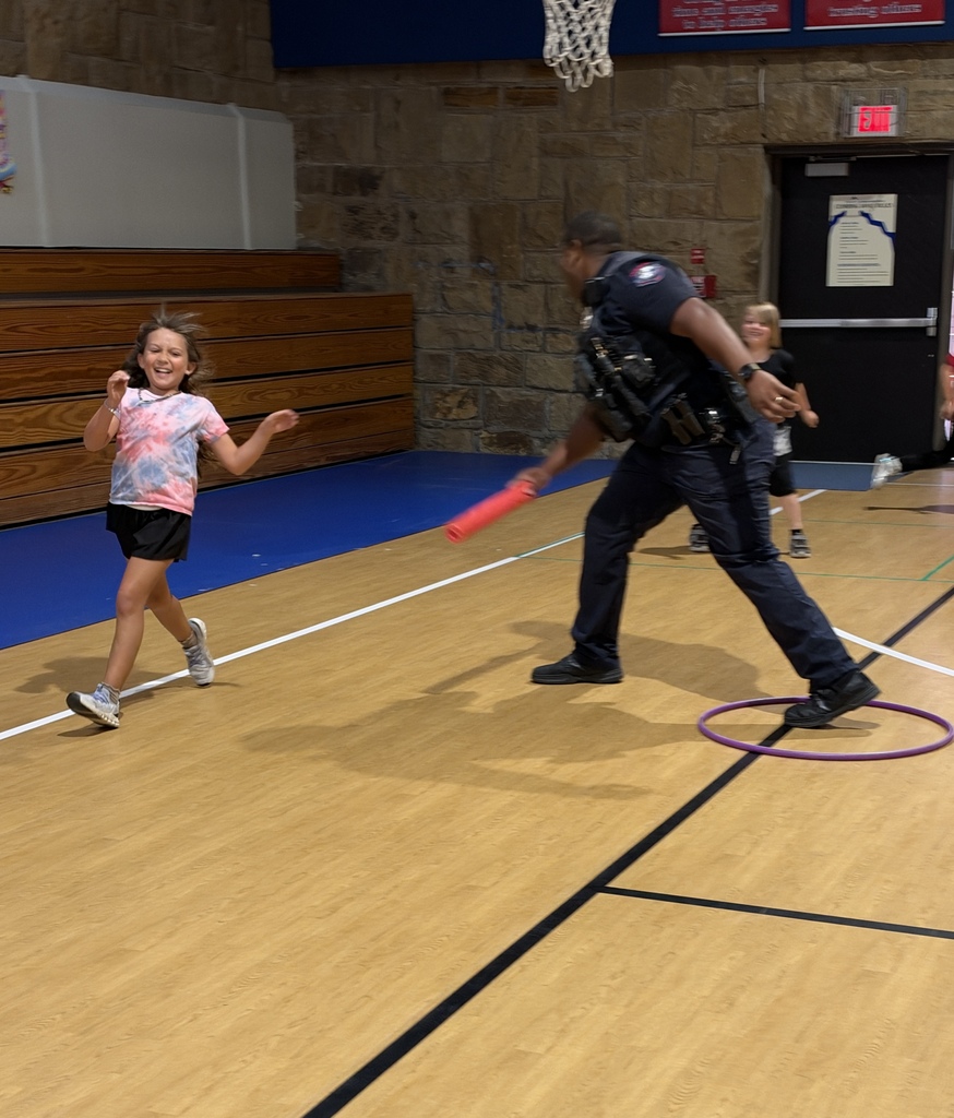 Officer Jennings playing zombie tag in PE