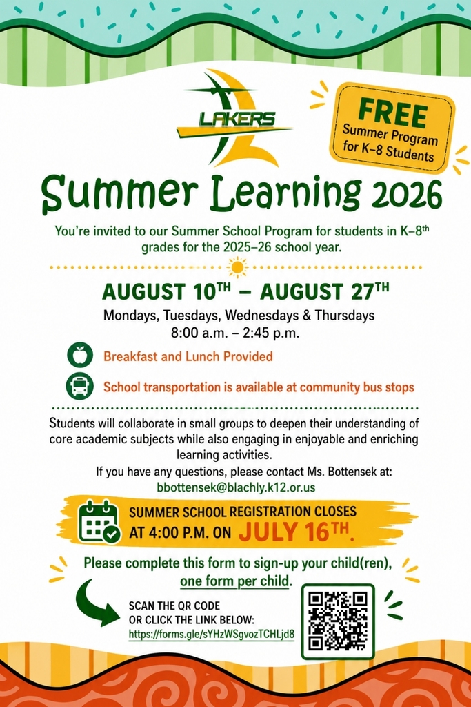 Summer Learning Flier with info and QR code