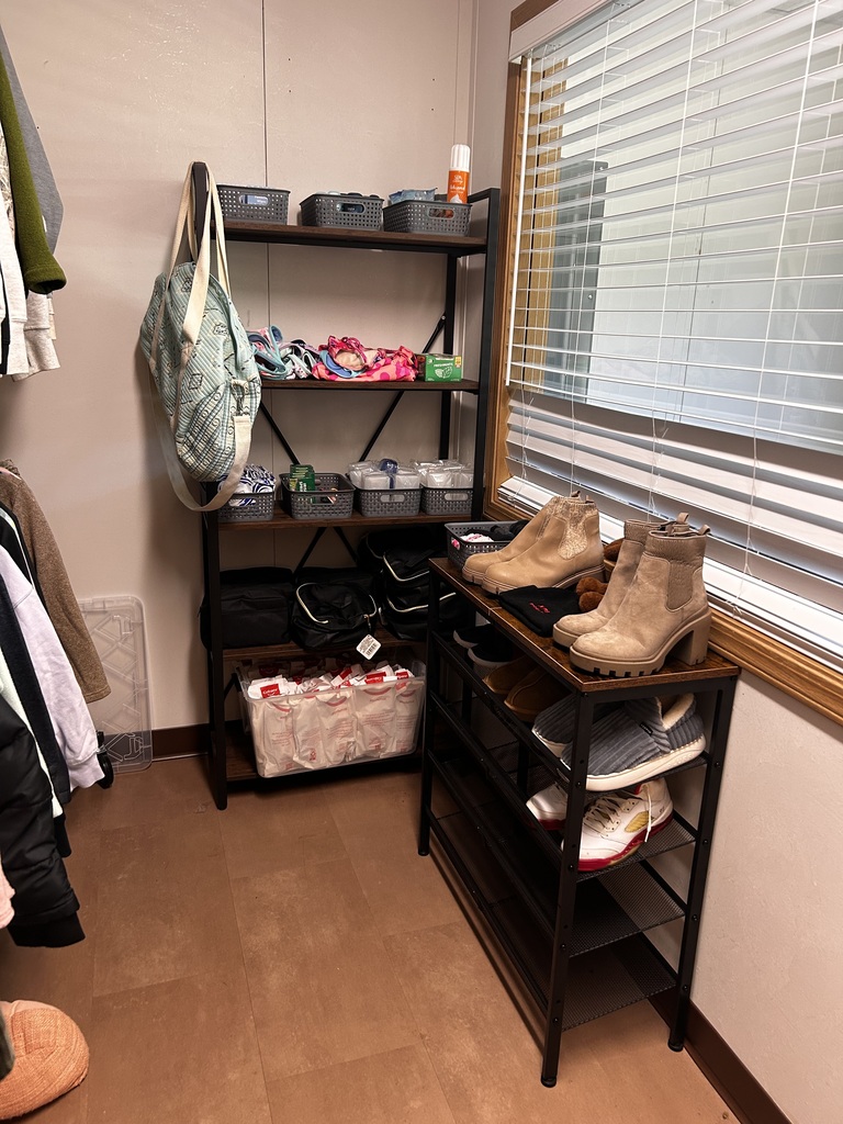 Community Closet; pictured clothes available for community members to have for free. 