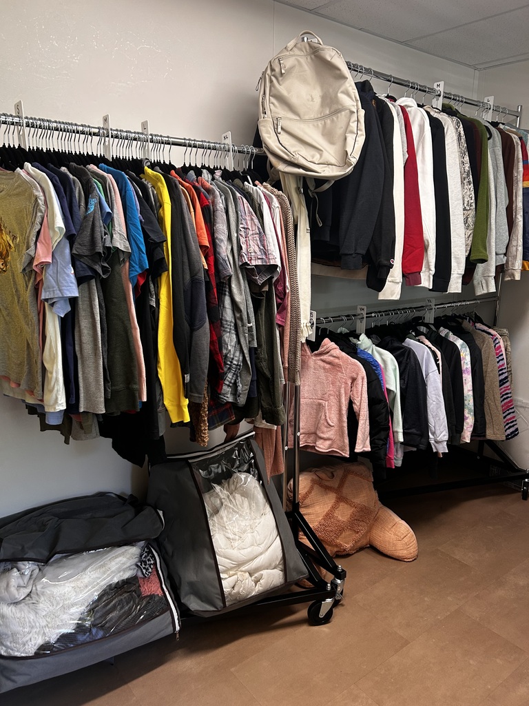Community Closet; pictured clothes available for community members to have for free. 