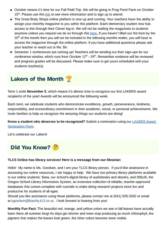 October newsletter page 2