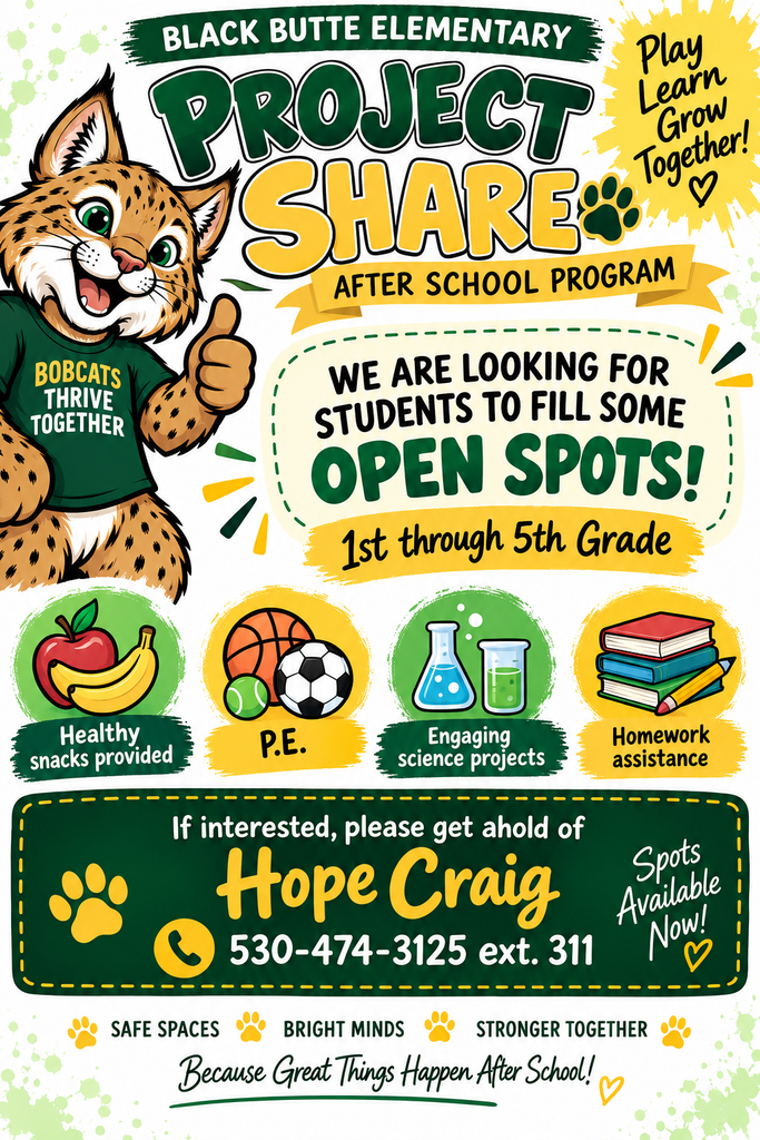 Project Share has open spots for students in 1st through 5th grade.