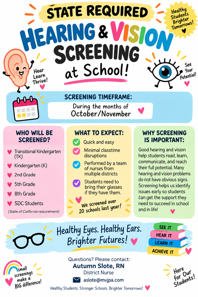 hearing and vision screening flyer