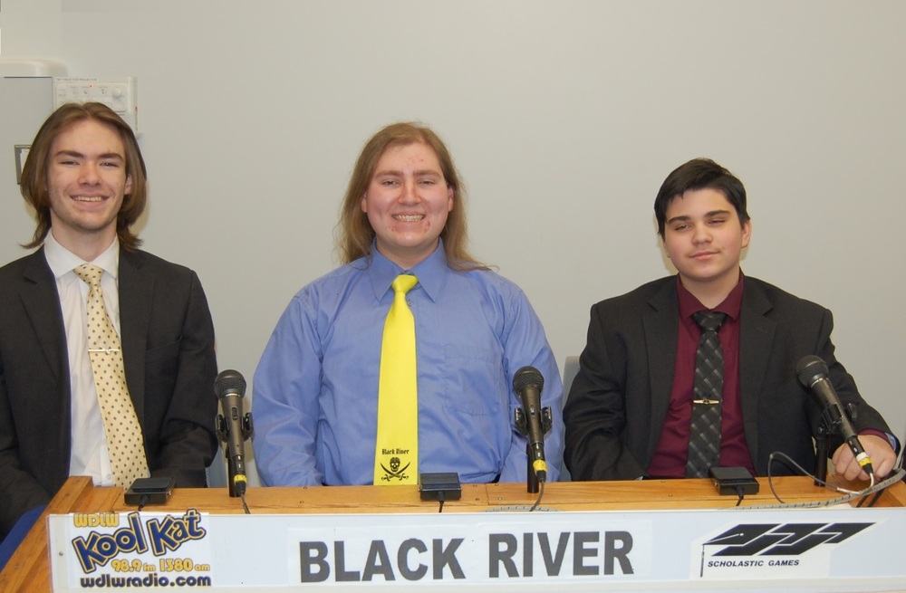 The Black River High School team, Left to right, Hunter Holly, Captain and Standout winner Josh Adkins, and Stryker Charlton.