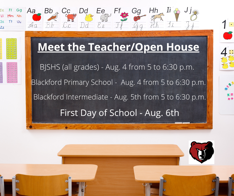 Meet the Teacher Dates and times