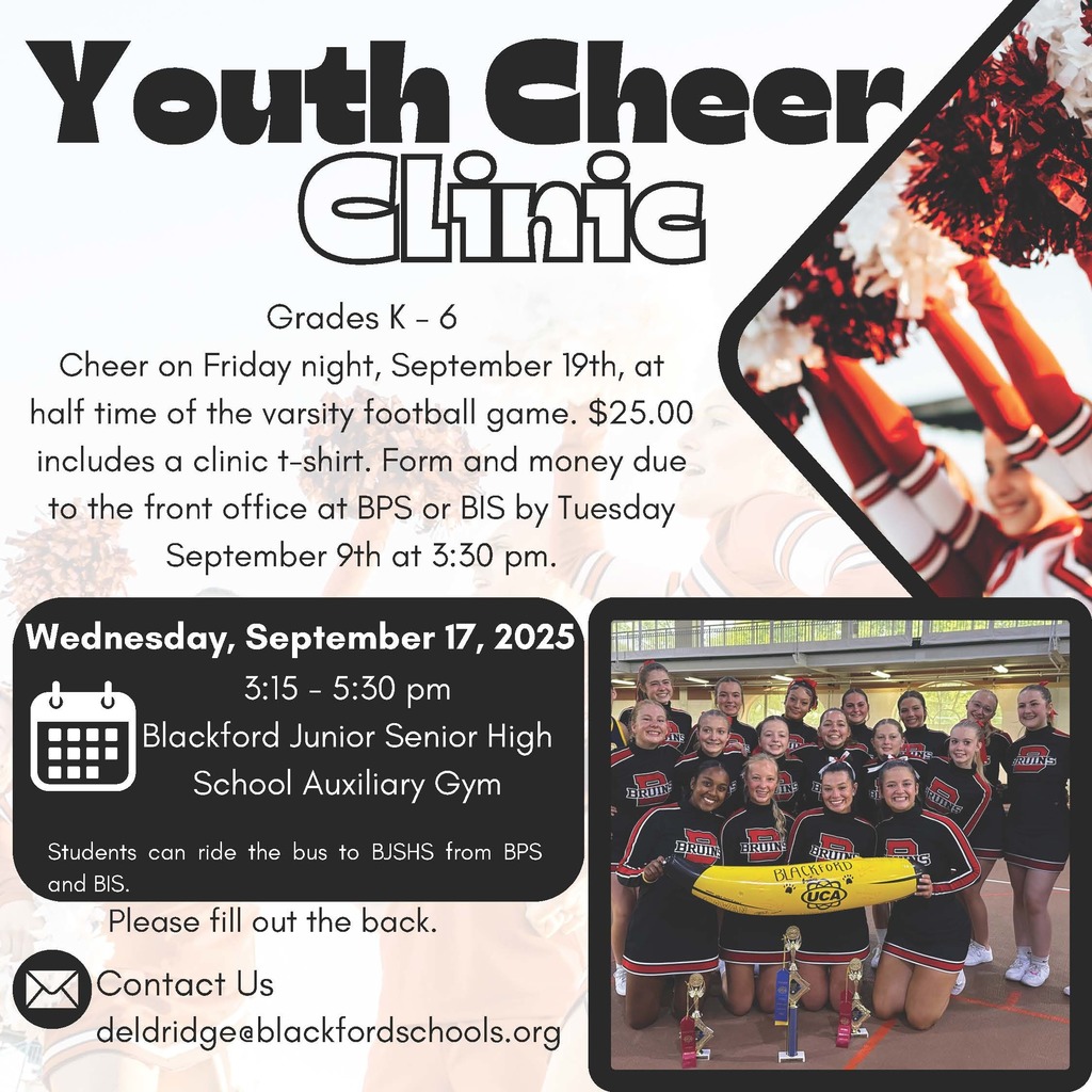 Youth Cheerleading Clinic announcement