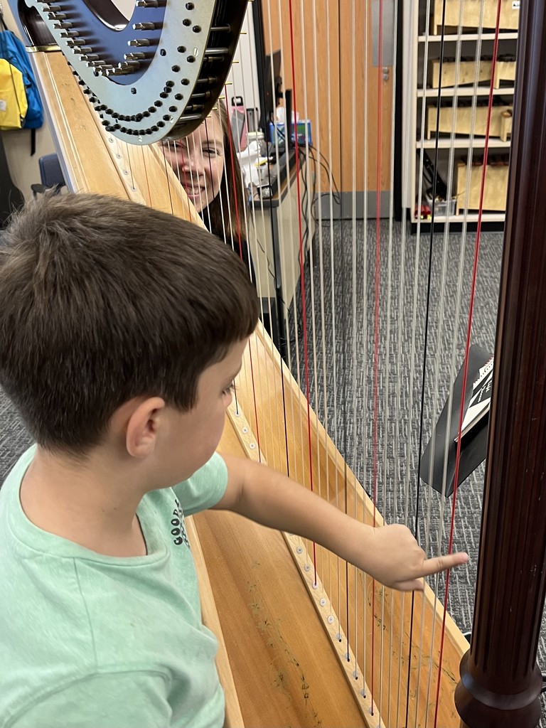 BPS students learn about the harp from Ms. Kathryn Fenstermacher