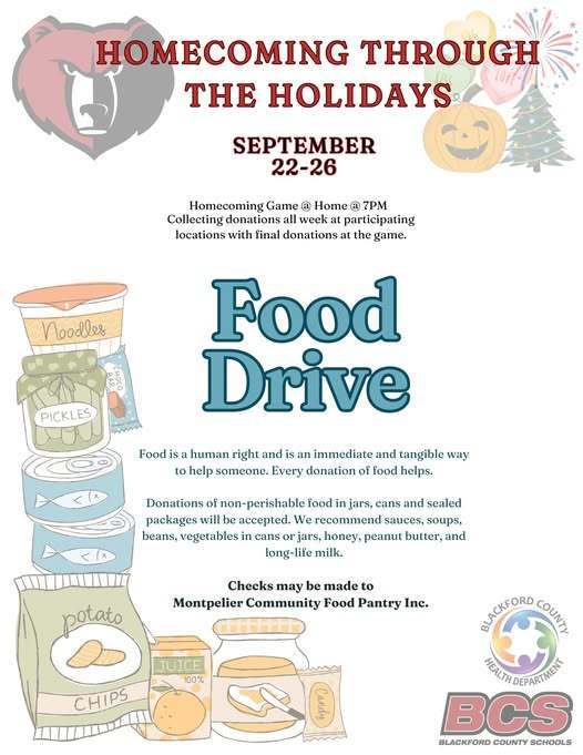 Homecoming through the Holidays - Food drive