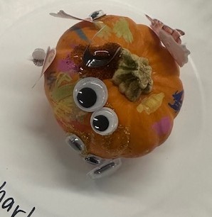 BPS Preschool students decorate pumpkins during their Fun Fall Party