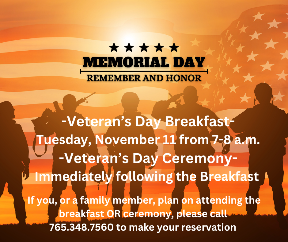 Veterans' Day Breakfast - Tuesday, November 11, 2025
