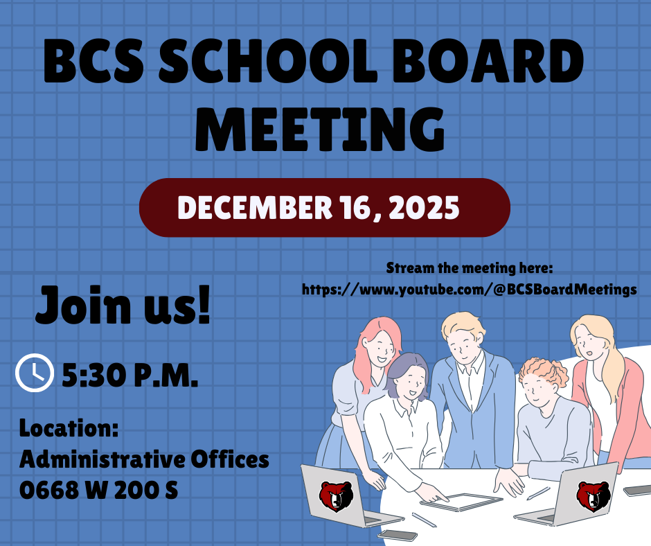 School Board Meeting - December 16, 2025 at 5:30 p.m. in the Admin. Offices