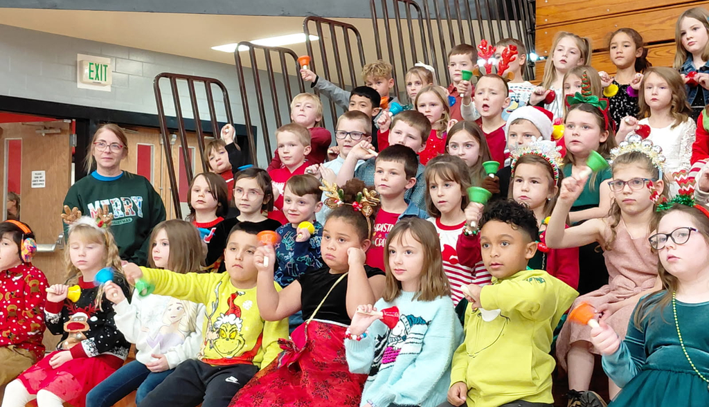 BPS students play the bells during the BPS Christmas program