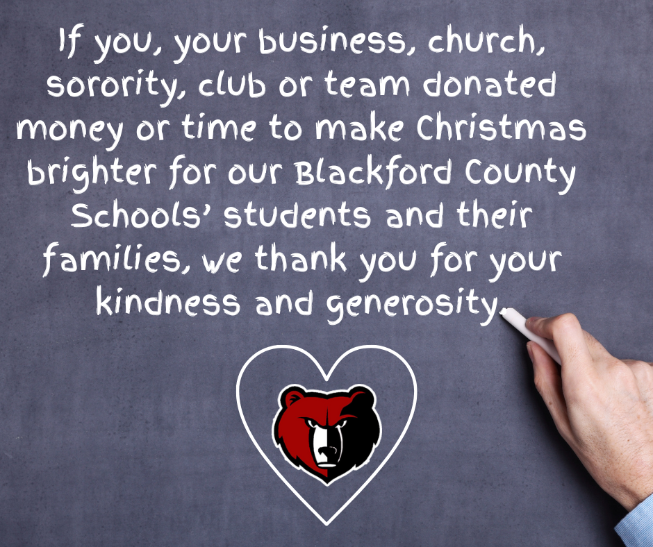 BCS thanks all the Christmas donors