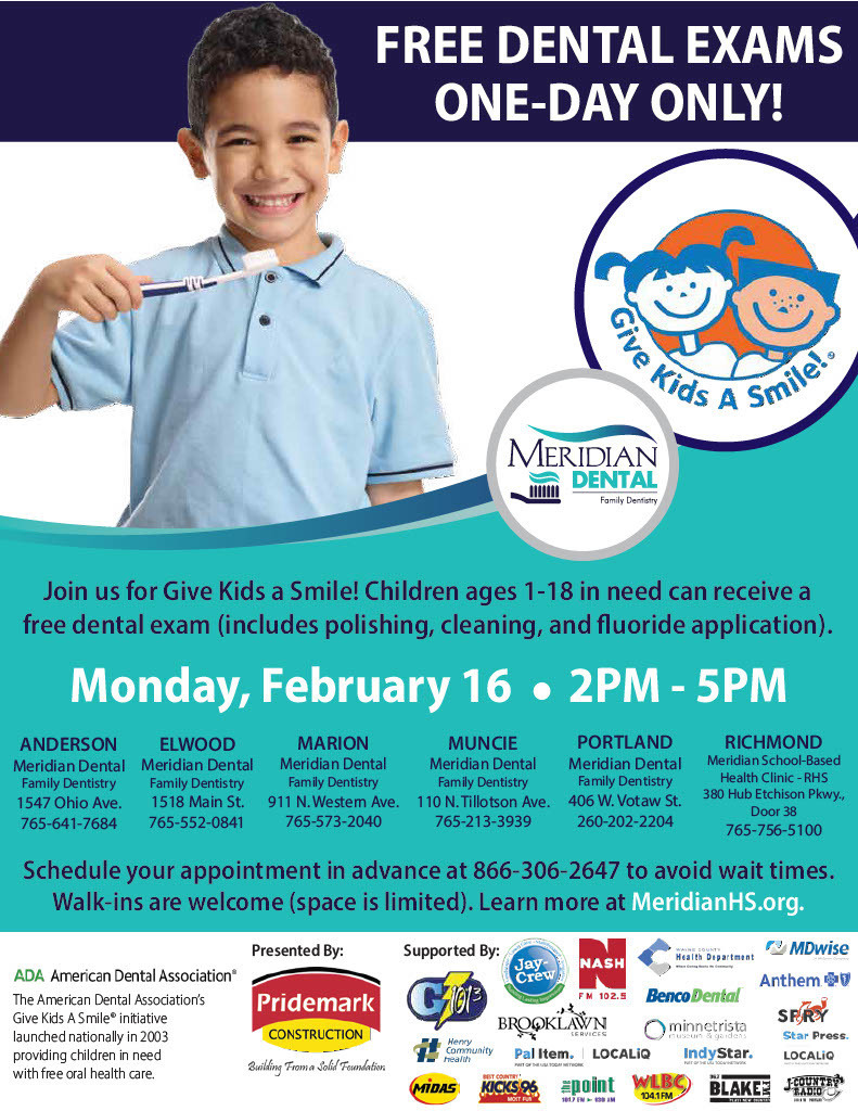 Give Kids A Smile program - February 16 from 2-5 p.m.