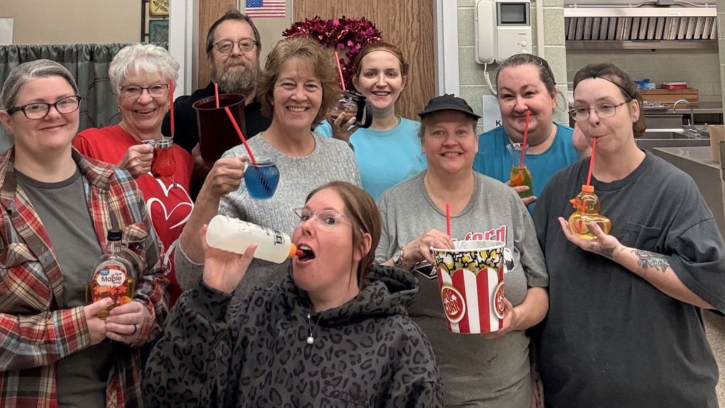 Cafe crew shares their Anything But a Coffee Cup or a Cup for Spirit Week!