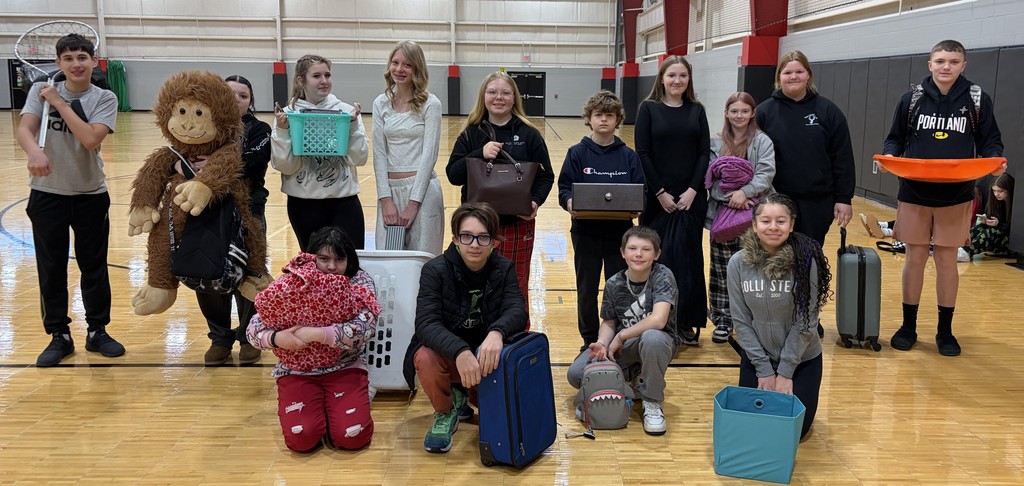 7th grade students display their school spirit with Anything but a Backpack!