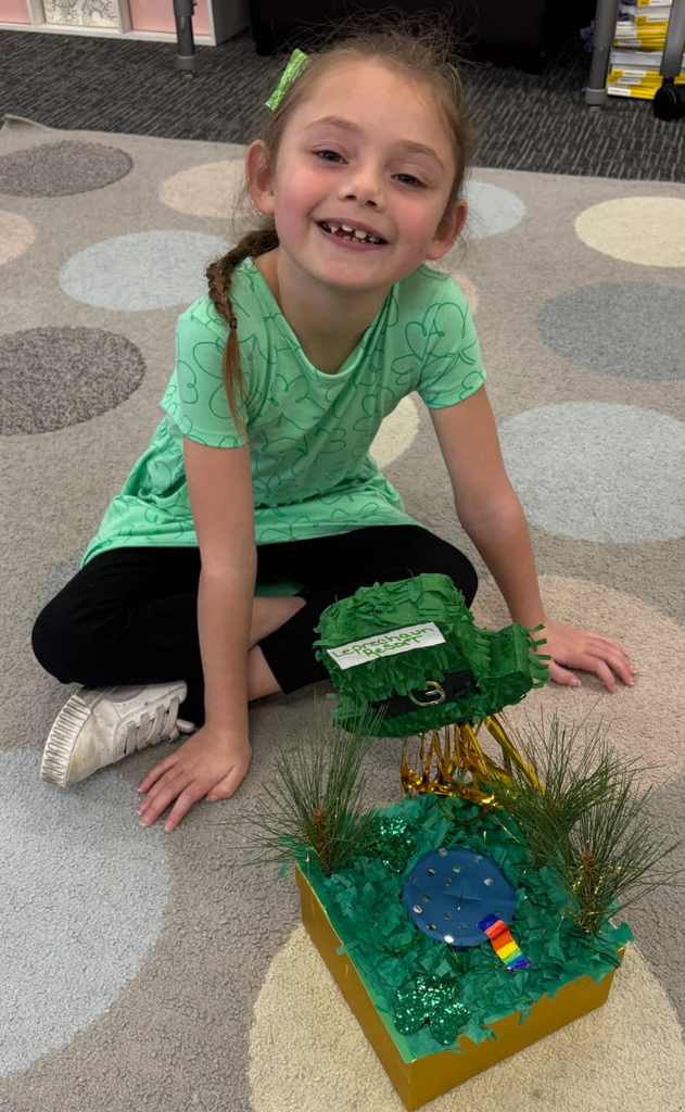 BPS Kindergarten students share the leprechaun traps they made.