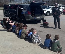 BPS Preschool students were visited by HCPD Officer Joel Allred who showed students his vehicle