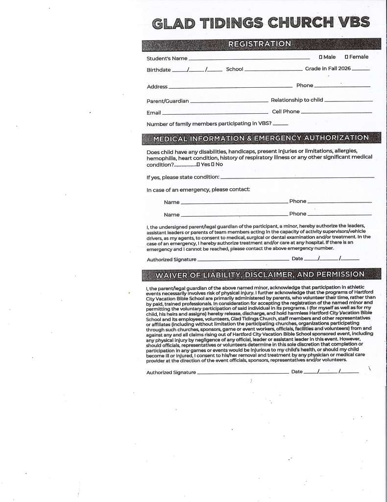 Vacation Bible School