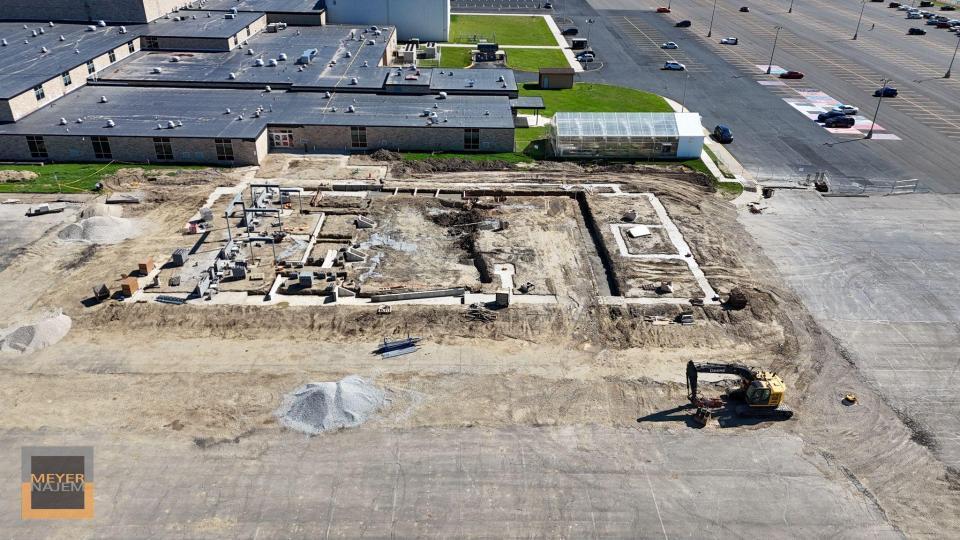Construction continues on the BCS Performing Arts Center with groundwork and structural work currently taking place.