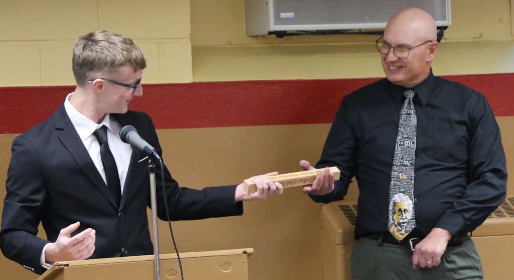 Mr. Rich Uggen was selected as a Jennerjahn Most Influential Educator by BJSHS senior Samuel Barry