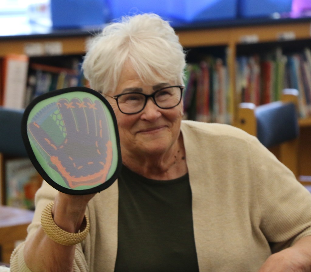 Blackford Primary School Interventionist Julia Tucker demonstrates the "get your mitt up" approach to her teaching style