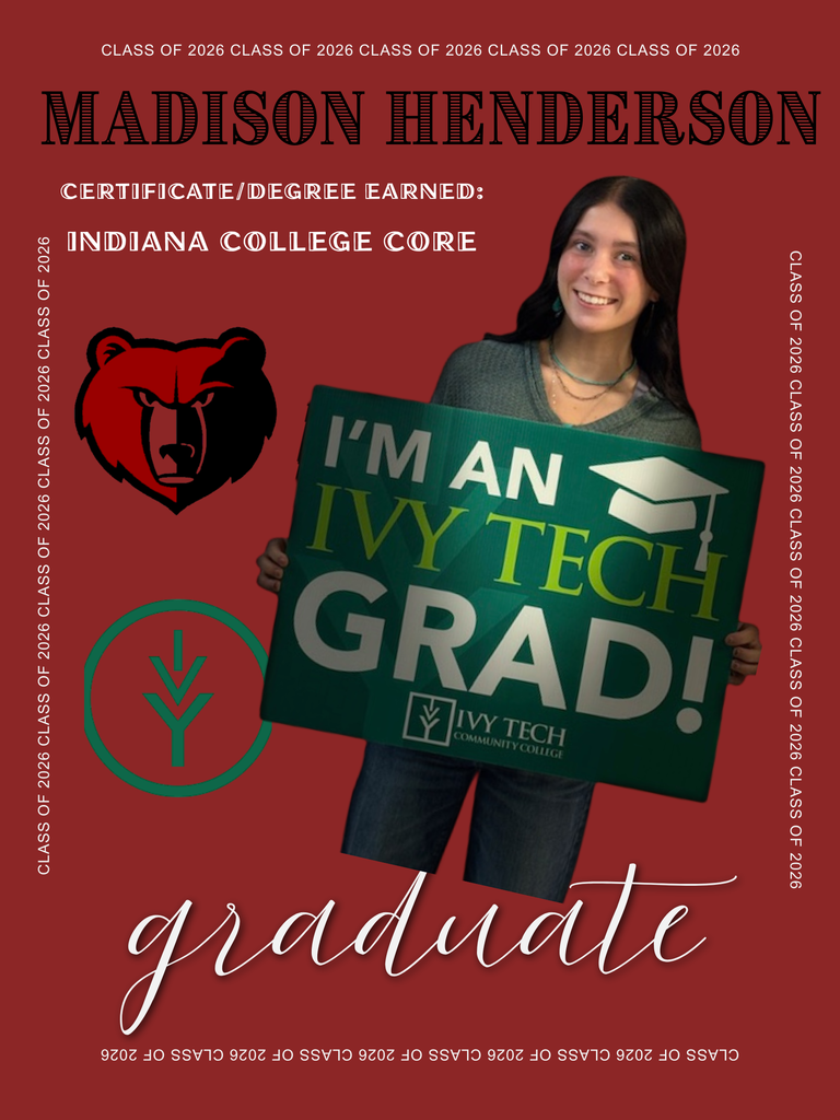 Madison Henderson is honored for receiving her Indiana College Core Certificate from Ivy Tech