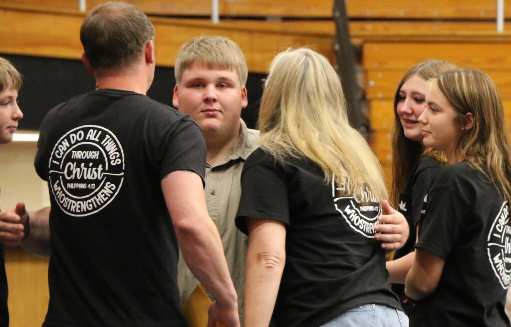 Sean Cronin III accepts the first Gavyn Orlando Memorial Scholarship from the Gavyn Orlando family during the BJSHS Senior Awards 