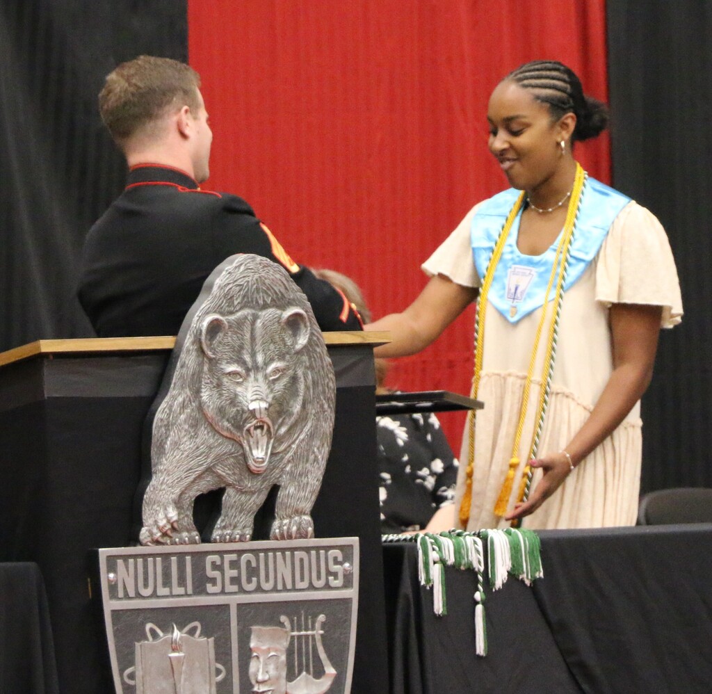 BJSHS senior Azariah Keyes receives the Outstanding Senior Girl Athlete Award