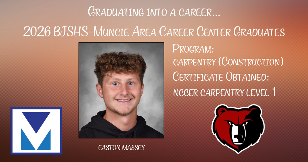 BJSHS senior Easton Massey celebrates the completion of his MACC program