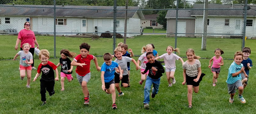 BPS students run during the End of School Year Field Day