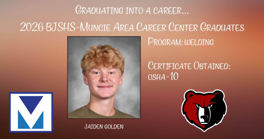 Jaiden Golden is celebrated for completing his studies at the Muncie Area Career Center