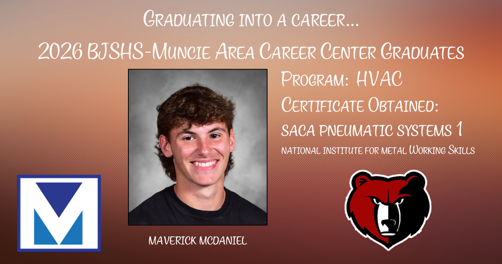 Maverick McDaniel is celebrated for completing his studies at the Muncie Area Career Center