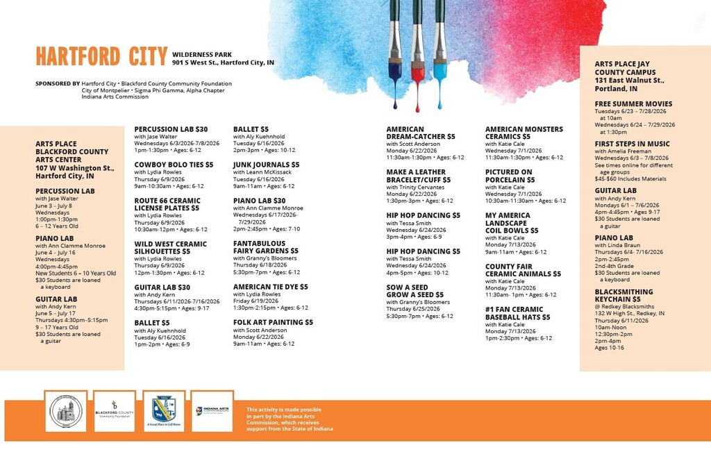 Hartford City Arts in the Park classes