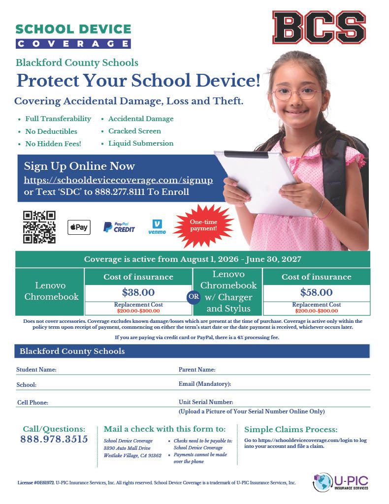 Chromebook insurance reminder for parents