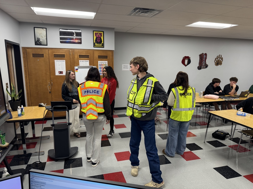 Officer Guffy visits the Criminal Justice classes at BJSHS