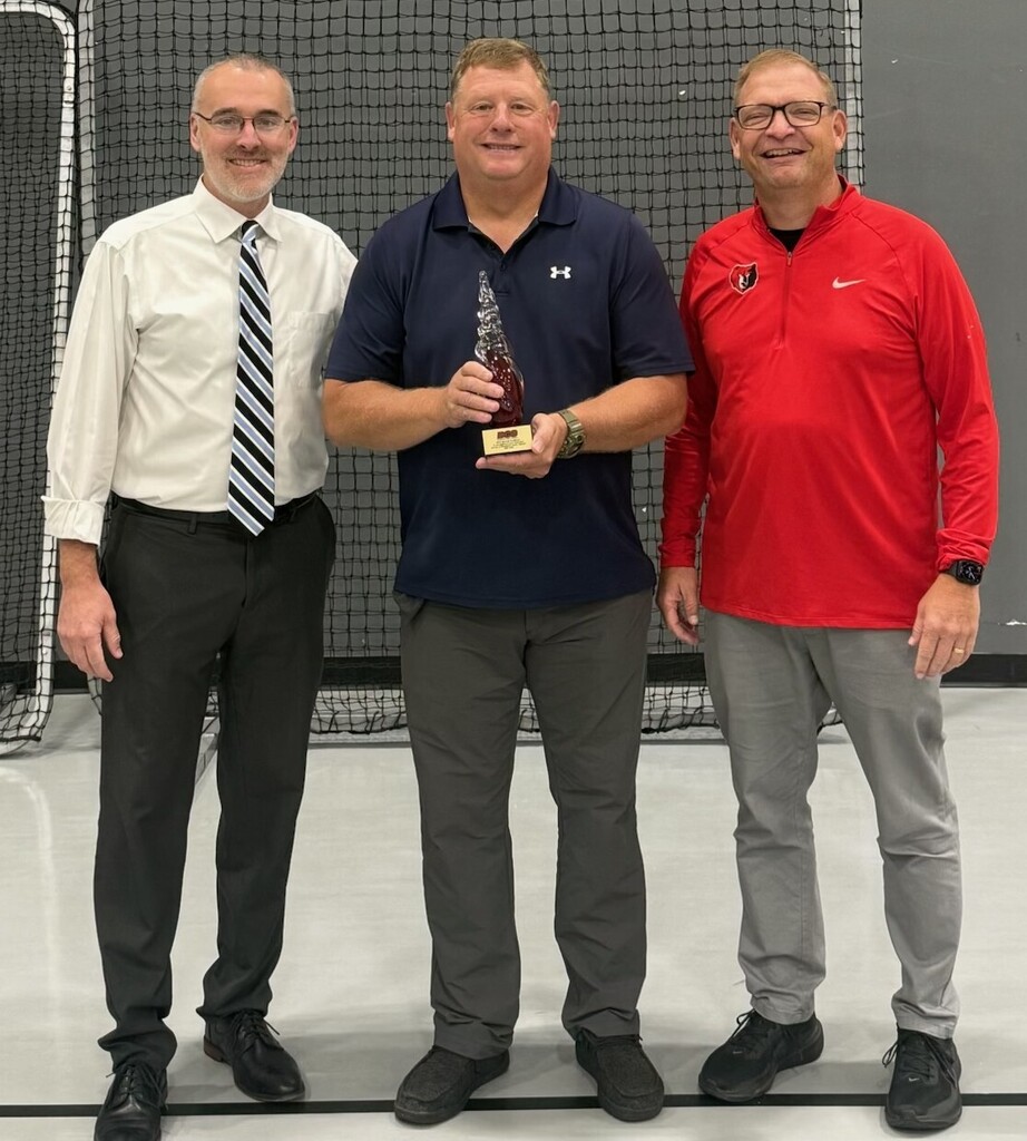 BJSHS Principal Jason Ridge, MSG Rick Kauffman and BCS Superintendent Chad Yencer at MSG Kauffman's retirement