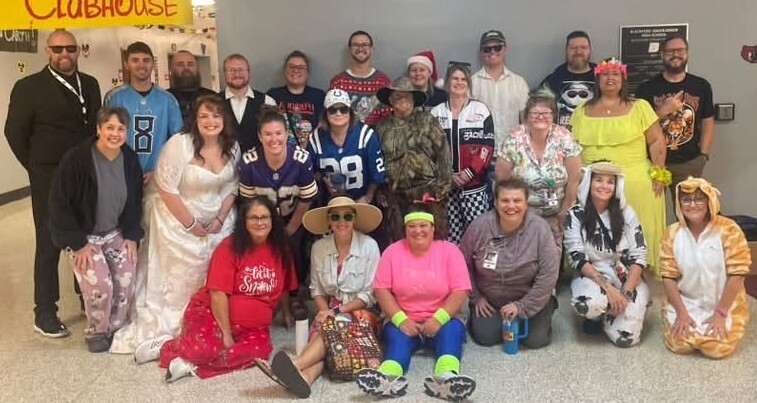 Students and staff dress up for the wrong occasion during Homecoming Week