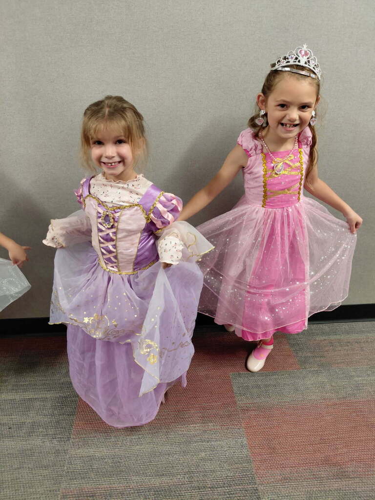 2 girls at BPS dressed up like Disney princesses for Homecoming 2026