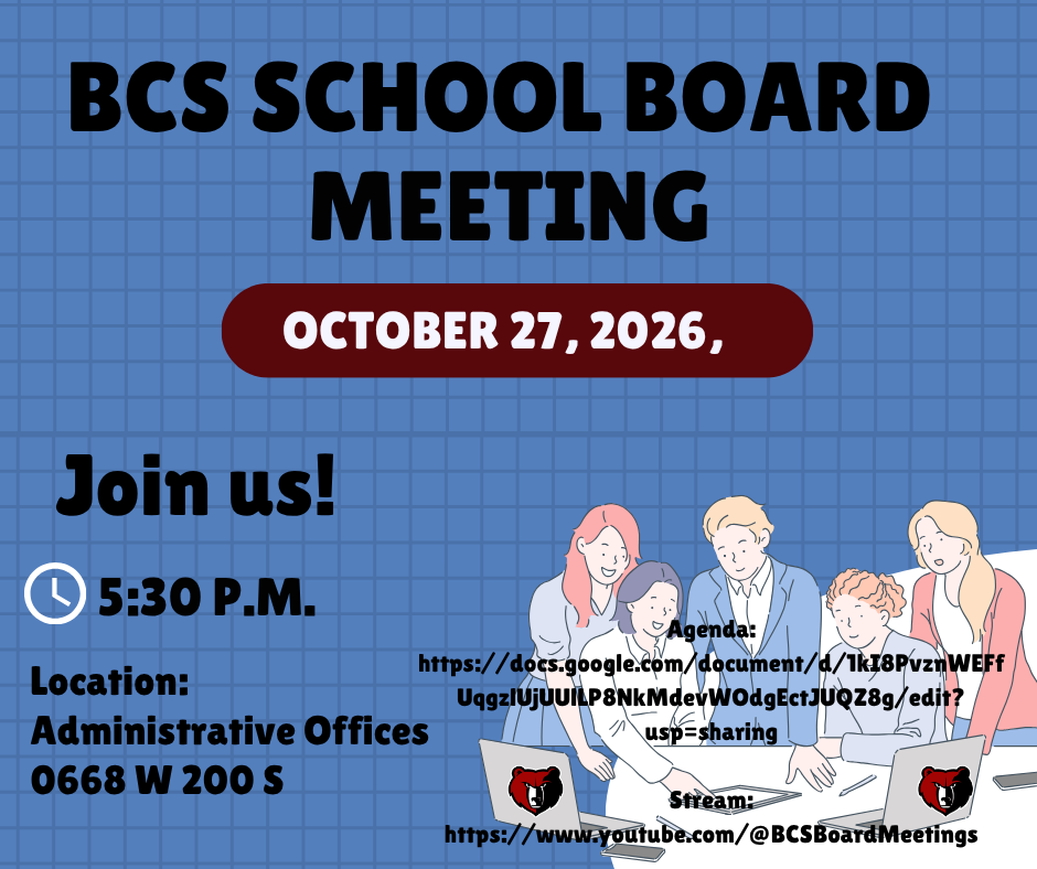 School Board Meeting Agenda - Tuesday, October 27, 2026 at 5:30 p.m.