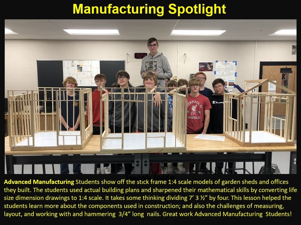 Advanced manufacturing students and their projects