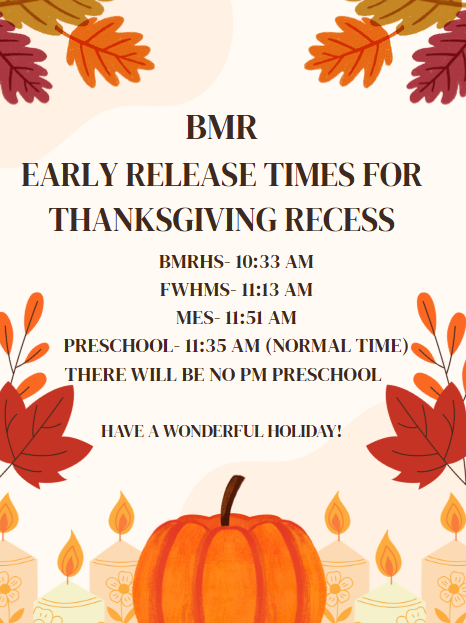 Early Release Schedule