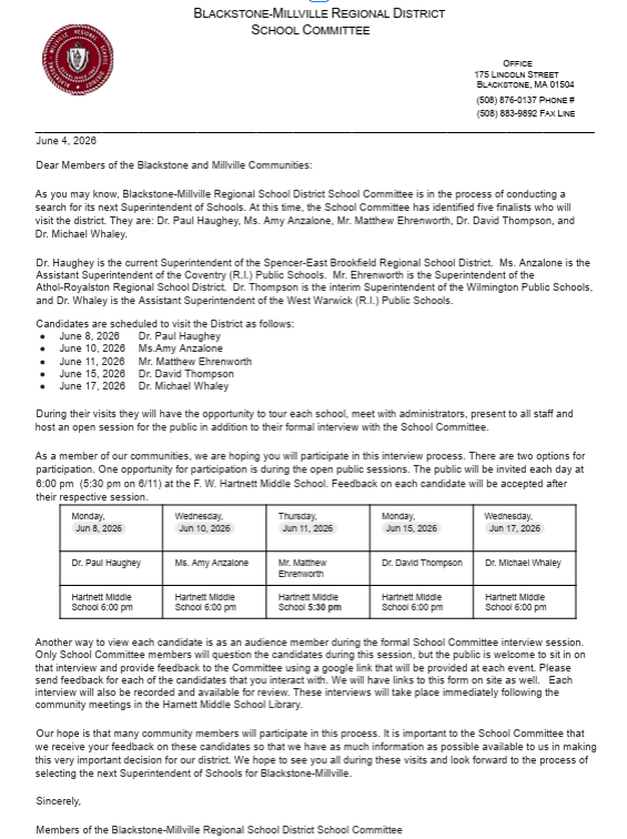 Superintendent search