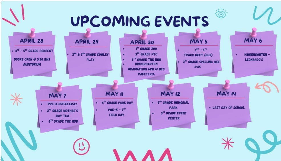 BES  UPCOMING EVENTS 2026 