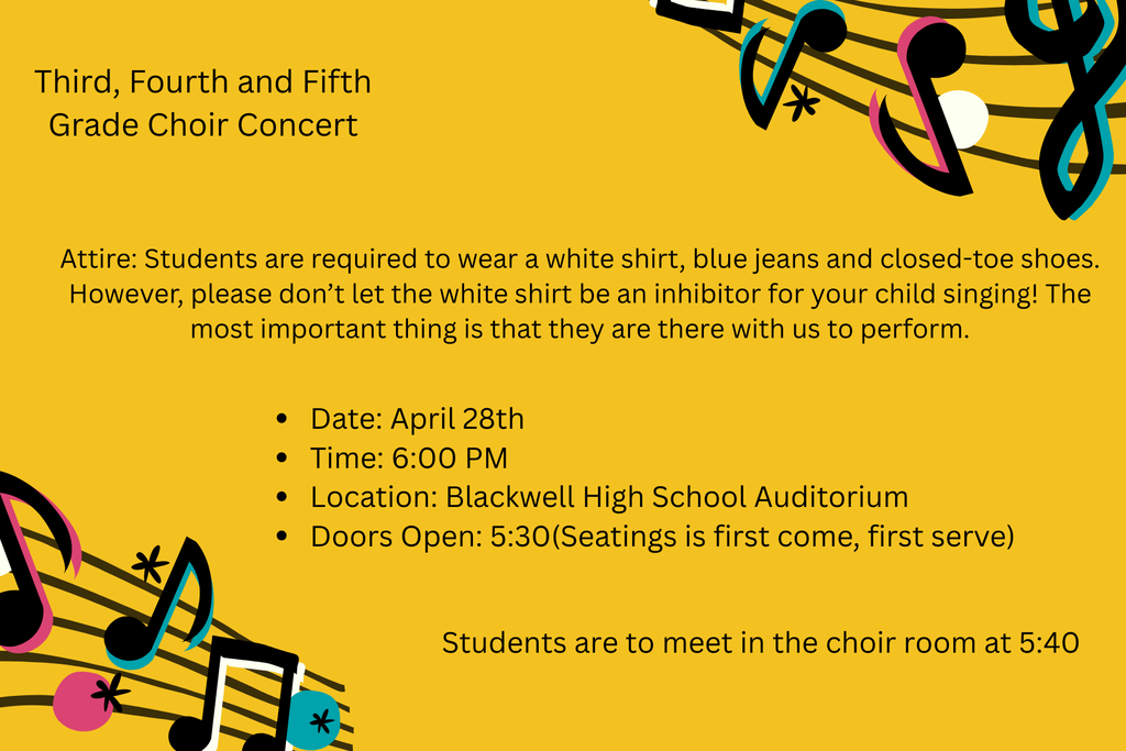THIRD, FOURTH AND FIFTH GRADE CHOIR CONCERT 